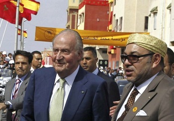Le roi d'Espagne Carlos en compagnie du roi Mohammad VI