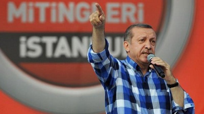 Erdogan lors du meeting organisé dimanche
