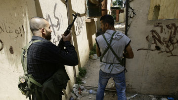 Des miliciens à Bab tebbaneh à Tripoli