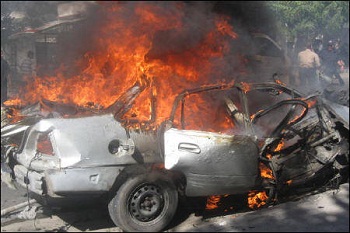 La voiture piégée à Homs