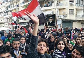 Une manifestation hostile à la présence des miliciens dans le quartier Ashrafiyyé en mars 2013