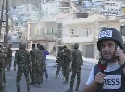 Des soldats réguliers dans la localité de Maaloula