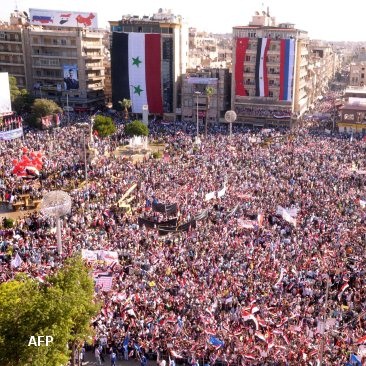 Syrie/Une des manifestations pro-régime à Alep