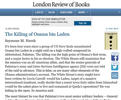Hersh sape la version américaine de l’exécution de Ben Laden