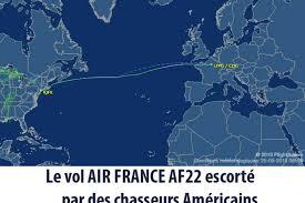 Un avion d’Air France escorté par des chasseurs américains suite à une menace