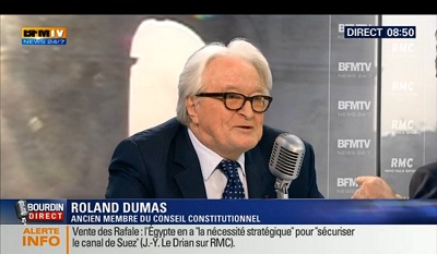 France: tollé après les propos de Roland Dumas sur 