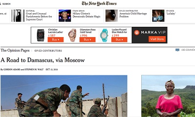 New York Times: la Russie, rayon d’espoir dans le cauchemar syrien