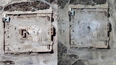 Syrie: des images satellite confirment la destruction du temple de Bêl à Palmyre