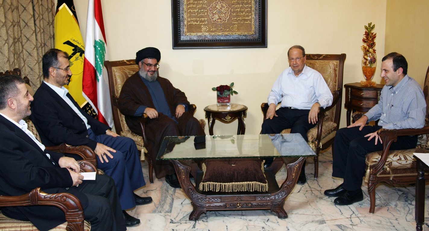 Sayed Hassan Nasrallah rencontre Aoun, violations sionistes de l’espace libanais