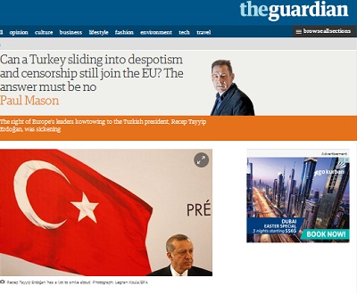 The Guardian: il est écœurant de voir l’UE s’incliner devant Erdogan
