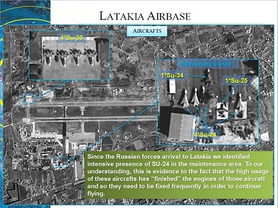 Syrie : photos satellitaires israéliennes de la base aérienne russe à Lattaquié