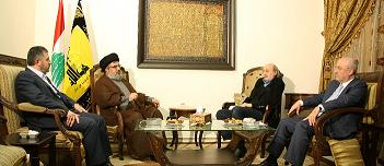 Sayyed Nasrallah discute de la situation politique avec Joumblatt