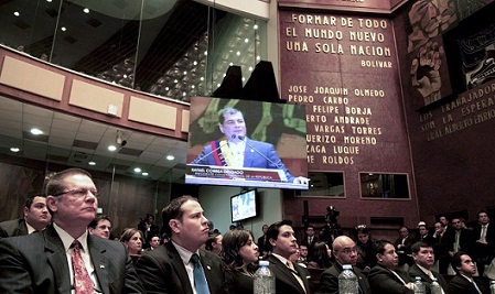 La Asamblea Nacional de Ecuador Rechaza Amenazas Brit&aacutenicas