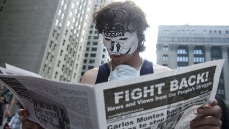 Manifestantes de OWS Protestan contra la Convenci&oacuten Republicana