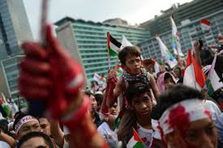 Las protestas contra la agresión israelí llegan al Sudeste Asiático