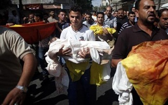 736 palestinos muertos en Gaza, incluyendo 10 miembros de una familia