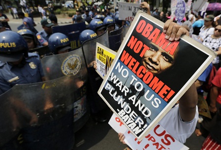 Filipinos protestan contra la visita de Obama