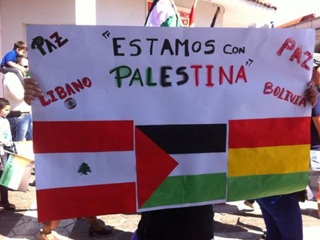 Movimientos sociales de Bolivia se movilizan en favor de Palestina