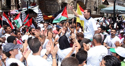 Manifestación de apoyo a Palestina en Damasco