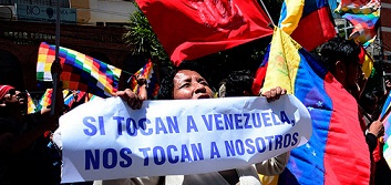 Marcha de solidaridad con Venezuela en Bolivia

