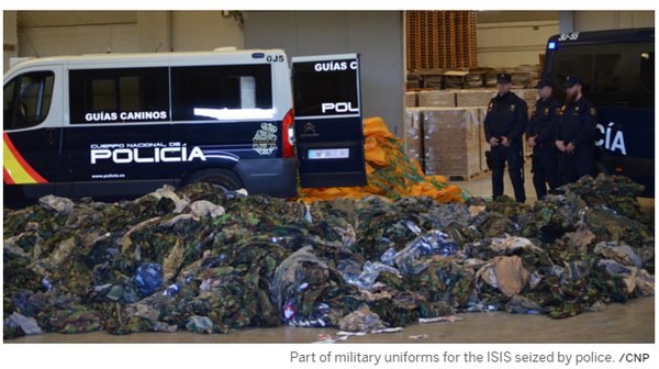Policía española confisca uniformes saudíes destinados al EI y Al Nusra
