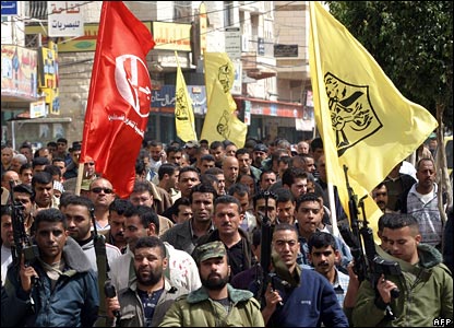 Manifestación masiva a favor de Hezbolá en Ramala