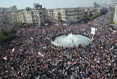 تظاهرات مليونية مؤيدة للرئيس الأسد في كل أنحاء سورية