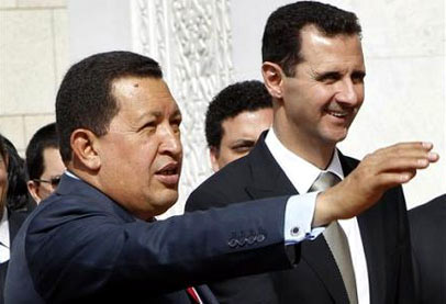 هوغو تشافيز يوجه رسالة دعم للرئيس بشار الاسد
